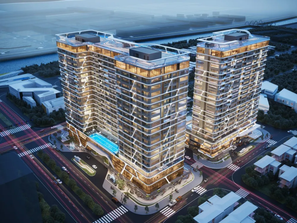 Phối cảnh dự án Regal Complex Đà Nẵng, Đường Đào Duy Tùng, Khu đô thị Phú Mỹ An, Phường Hòa Hải (trước đây: Quận Ngũ Hành Sơn), Đà Nẵng - ven sông Cổ Cò