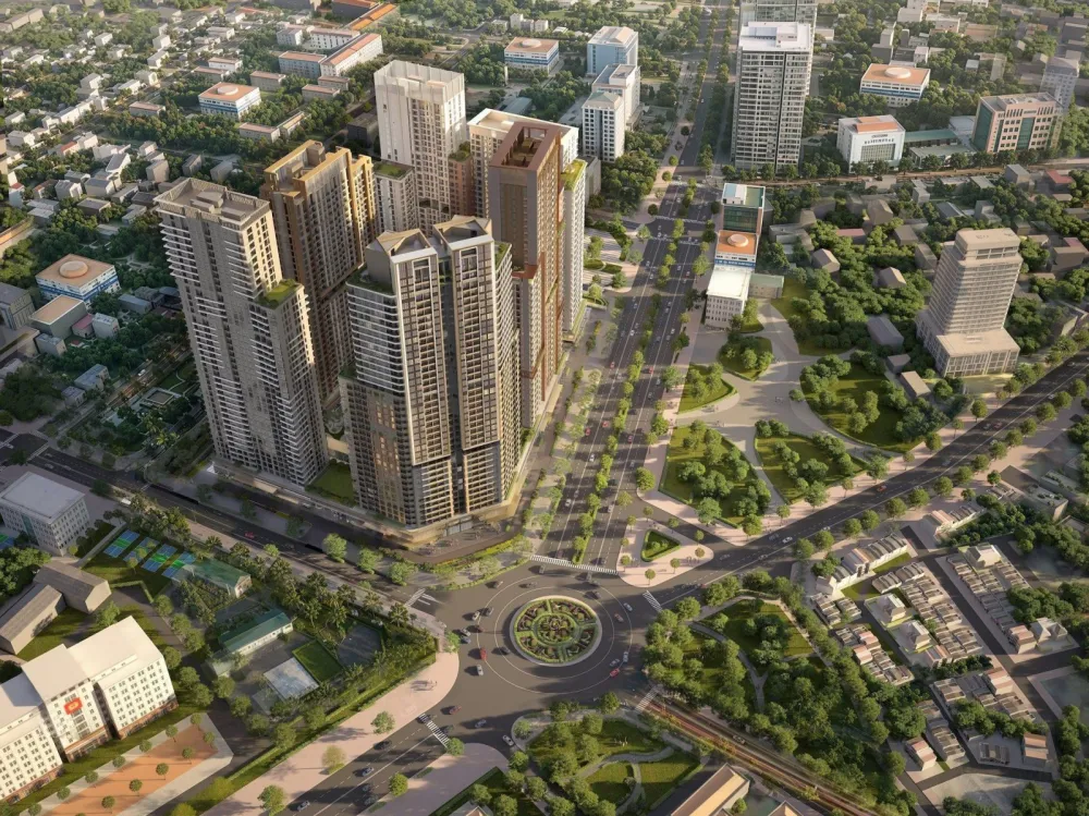 Phối cảnh dự án Tổ hợp nhà ở, thương mại dịch vụ Trường Vinh (Sun Trường Vinh), Lô đất HH01, khu vực Bùng Binh Hải Quan, Phường Trường Vinh, TP. Vinh, Nghệ An