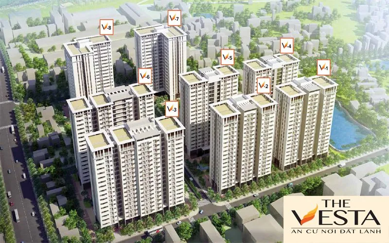 Phối cảnh dự án The Vesta, Phường Phú Lãm, Hà Đông, Hà Nội
