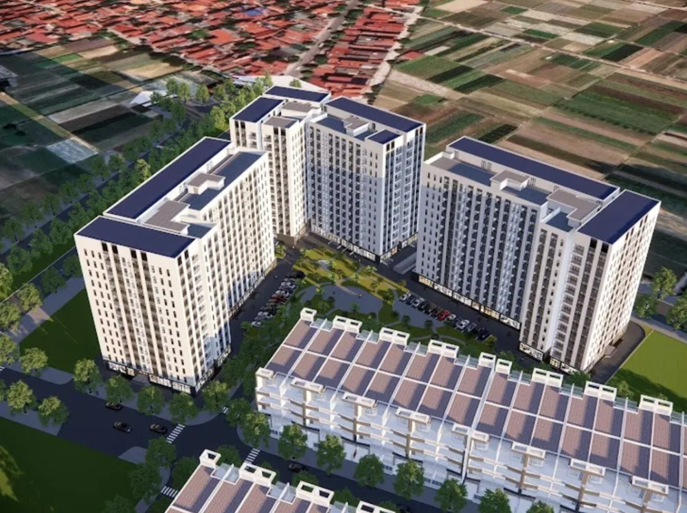 Phối cảnh dự án NOXH Minh Đức (ô đất CT, Khu nhà ở Minh Đức), Ô đất CT, KĐT Minh Đức, mặt đường 23B, thôn Đại Đồng, xã Mê Linh