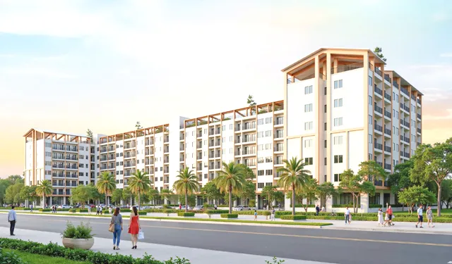 Phối cảnh dự án NOXH Khu đô thị Cồn Tiến, KĐT Cồn Tiến, phường Hội An Đông, Đà Nẵng
